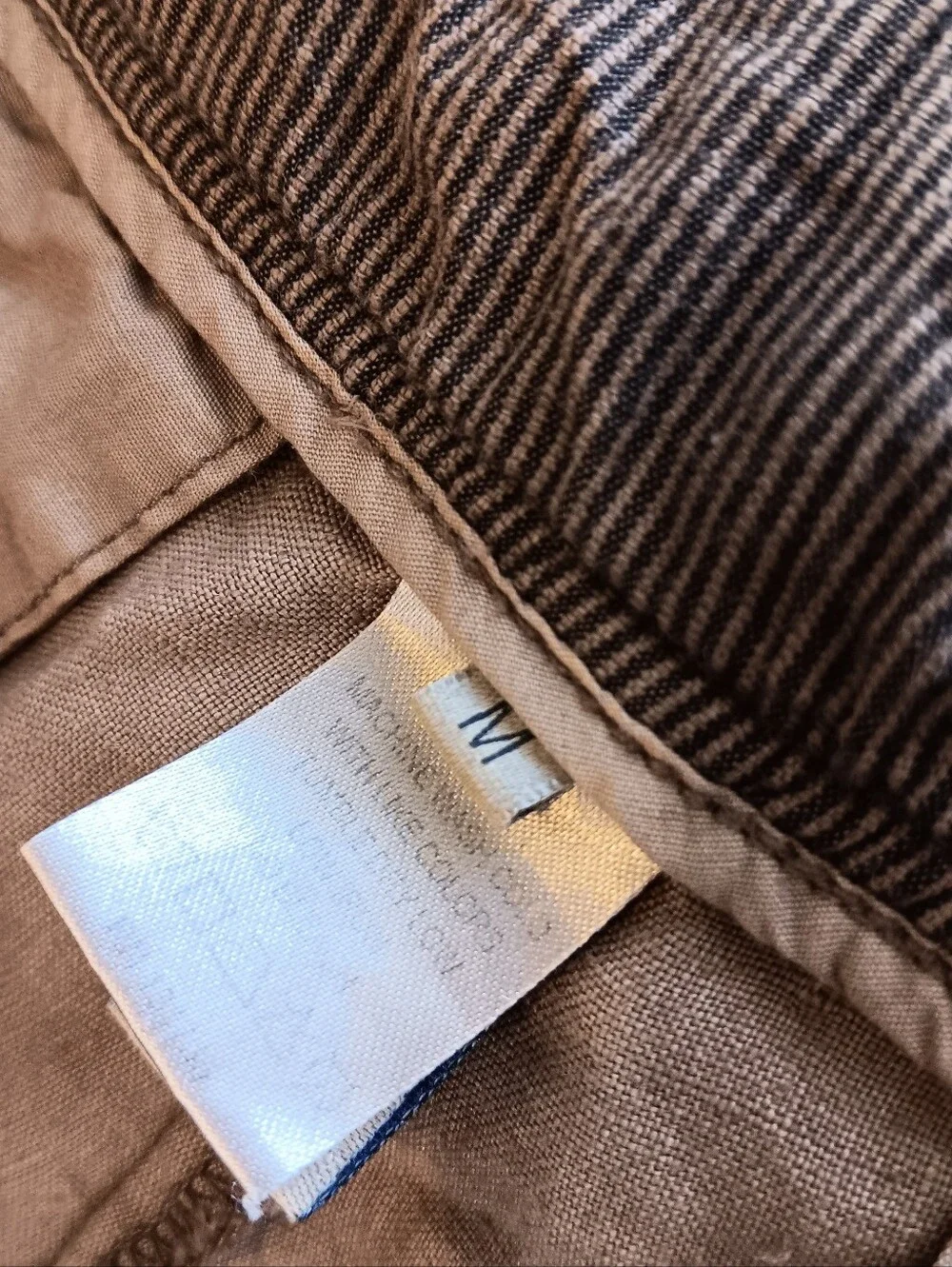 100% Linen Mens Tan Casual Pants With Pockets Margaritaville Medium, Boho
